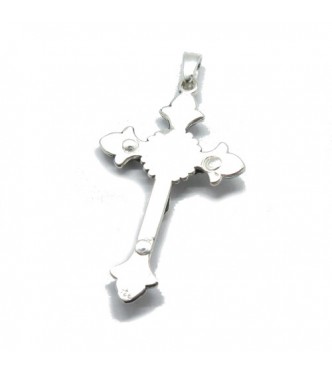 PE001303 Handmade genuine sterling silver pendant Cross solid hallmarked 925 